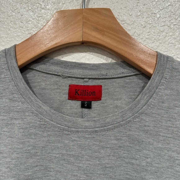 men’s killion grey short sleeve t shirt top - Picture 2 of 6